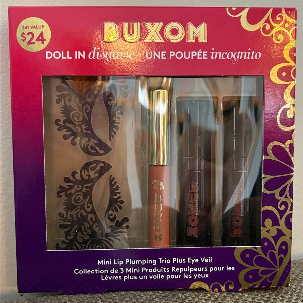 BNIB Buxom Doll In Disguise Mini Lip Plumping Trio + Eye Veil